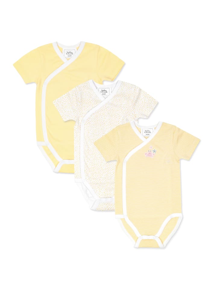 Stellou & friends Комплект из боди с короткими рукавами и запахом, с принтом "краб", желтый
Stellou & friends Комплект из боди с короткими рукавами и запахом, с принтом "краб", желтый