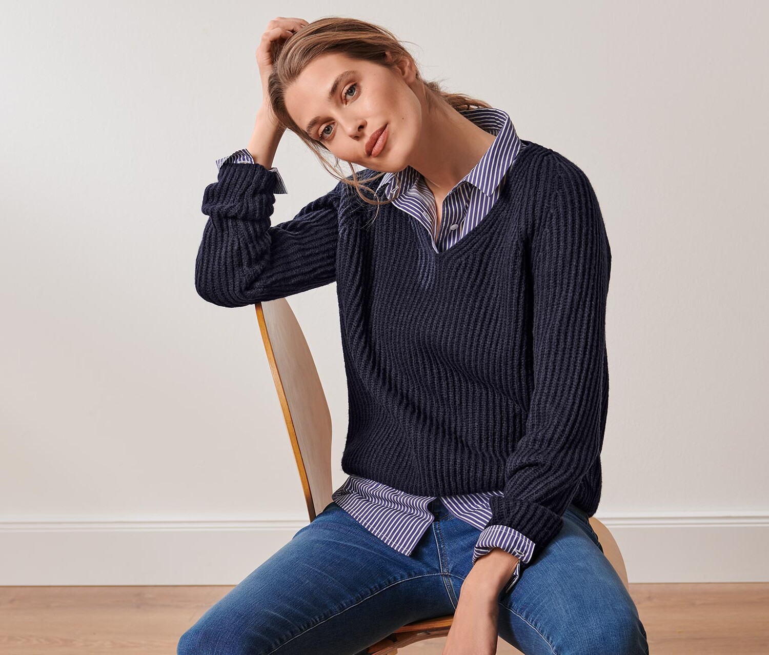 Свитер крупной вязки из шерсти Tchibo, темно-синий
Свитер крупной вязки из шерсти Tchibo, темно-синий