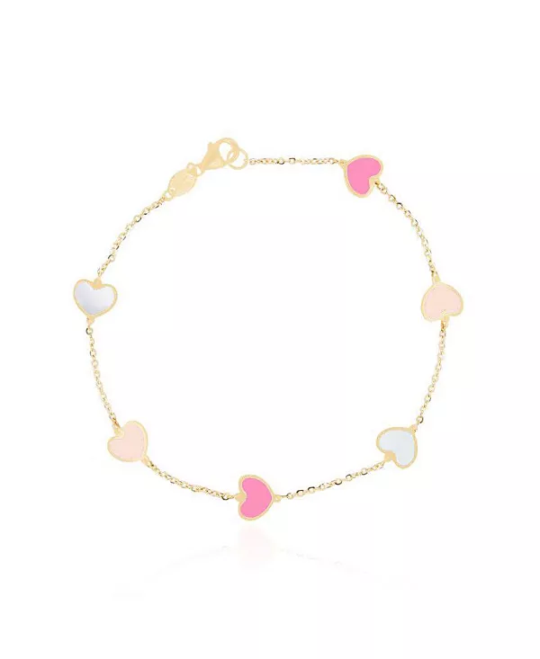Браслет с розовыми сердечками, 14-каратное золото The Lovery, pink
Браслет с розовыми сердечками, 14-каратное золото The Lovery, pink