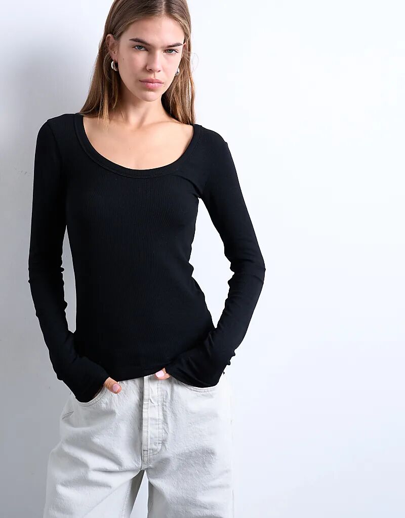 Лонгслив Topshop премиум-класса в рубчик с длинными рукавами и широким круглым вырезом, черный цвет
Лонгслив Topshop премиум-класса в рубчик с длинными рукавами и широким круглым вырезом, черный цвет