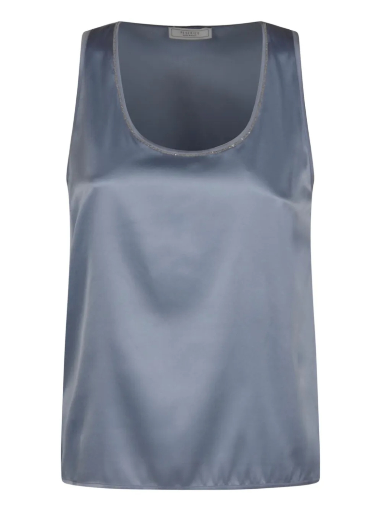 Атласный топ с U-образным вырезом Peserico, синий
Атласный топ с U-образным вырезом Peserico, синий