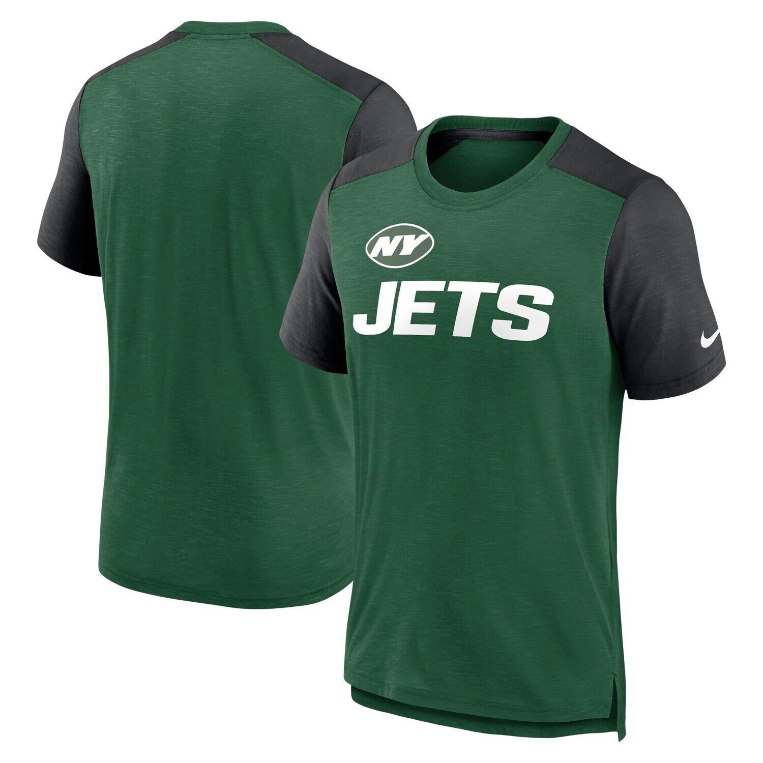 Мужская футболка с цветным блоком Nike Heathered Green/Heathered Black New York Jets с названием команды
Мужская футболка с цветным блоком Nike Heathered Green/Heathered Black New York Jets с названием команды
