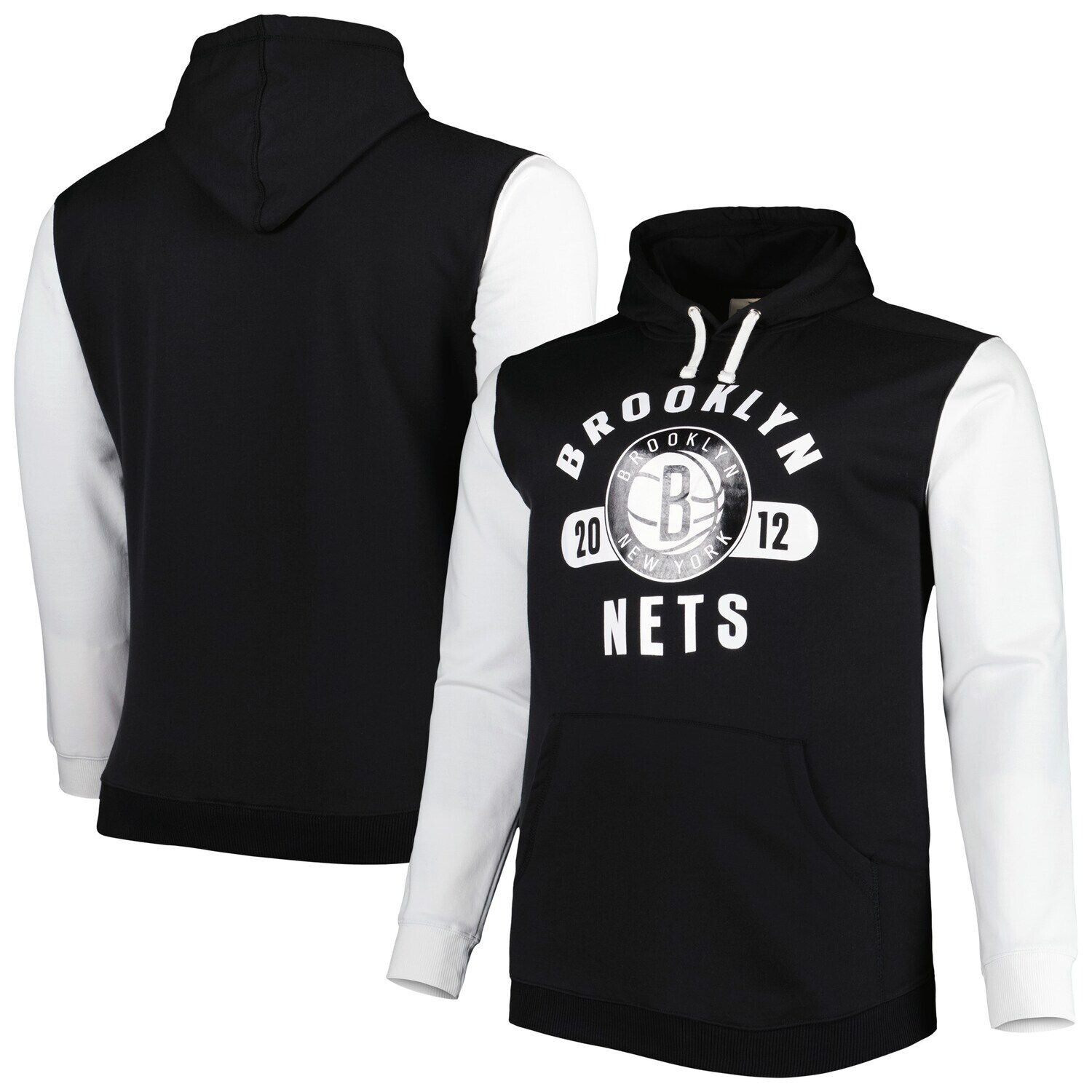 Мужской черный/белый фирменный пуловер с капюшоном Brooklyn Nets Big & Tall Bold Attack Fanatics
Мужской черный/белый фирменный пуловер с капюшоном Brooklyn Nets Big & Tall Bold Attack Fanatics