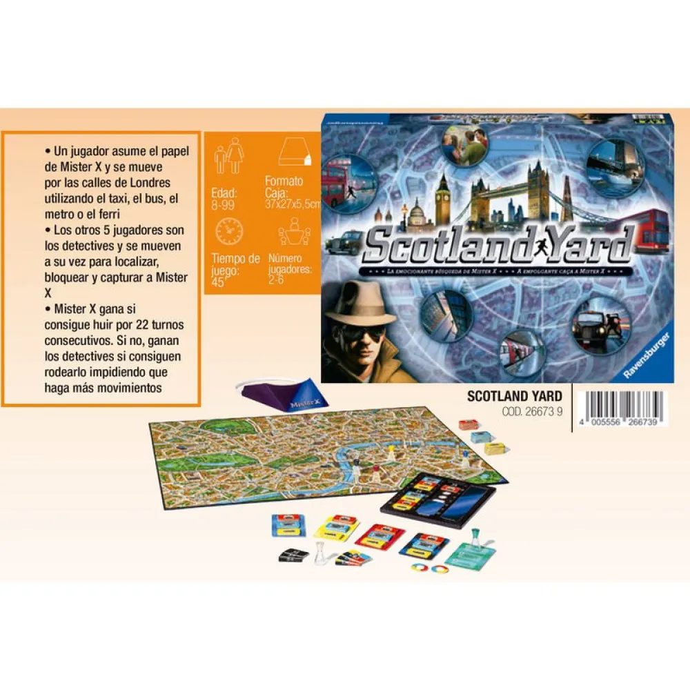 Настольная игра Ravensburger Scotland Yard на испанском языке, мультиколор
Настольная игра Ravensburger Scotland Yard на испанском языке, мультиколор