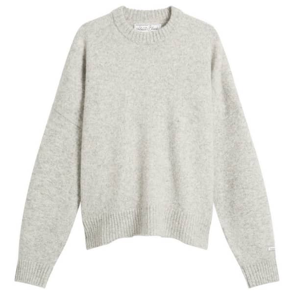 Вязаный свитшот из мохера с логотипом About:Blank, серый & экрю
Вязаный свитшот из мохера с логотипом About:Blank, серый & экрю