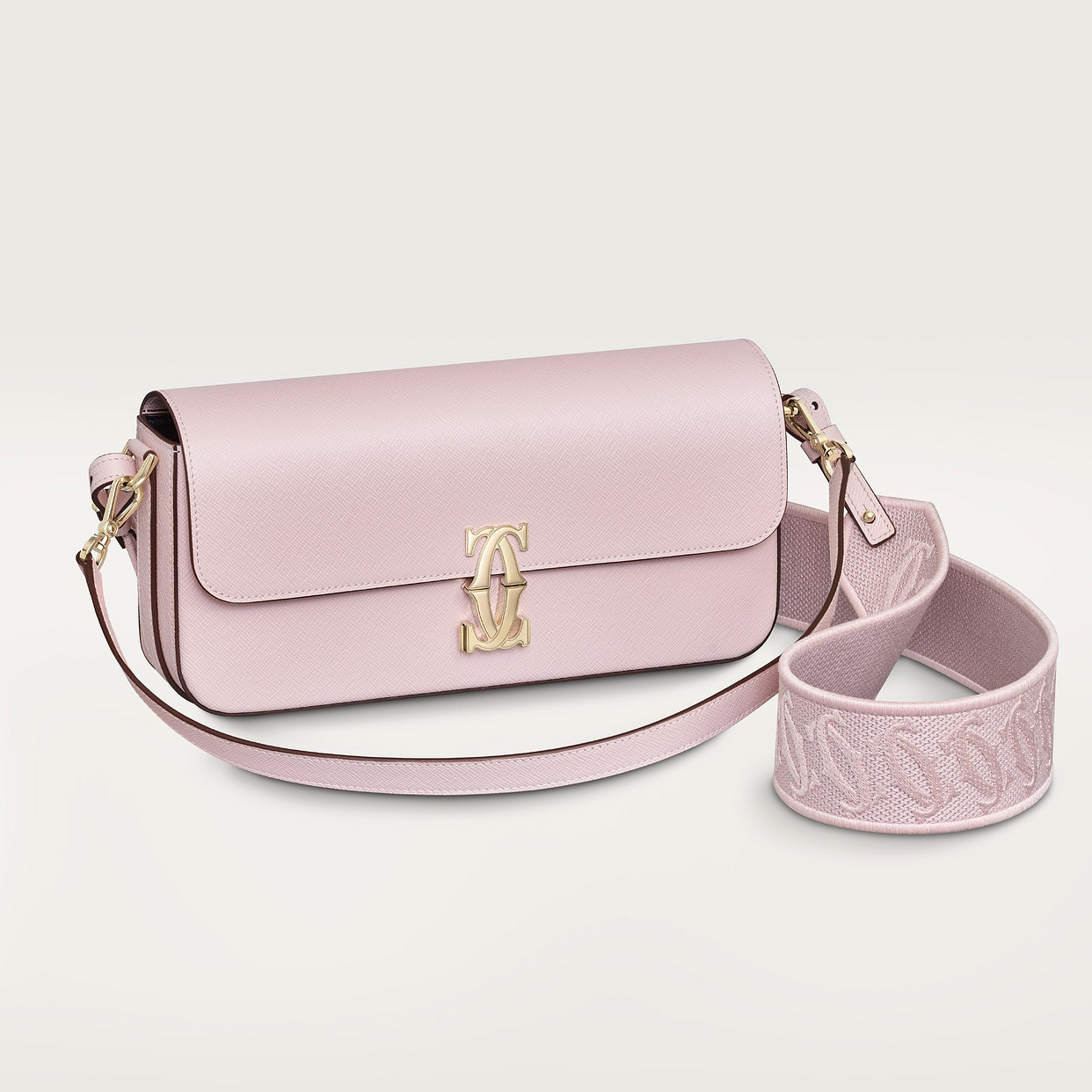 Женская сумка через плечо Cartier Sac east-west C de Cartier, текстурированная телячья кожа нежно-розового цвета
Женская сумка через плечо Cartier Sac east-west C de Cartier, текстурированная телячья кожа нежно-розового цвета