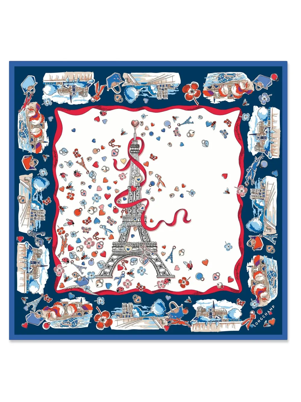 Шелковый платок Equestrian Tower Longchamp, белый
Шелковый платок Equestrian Tower Longchamp, белый