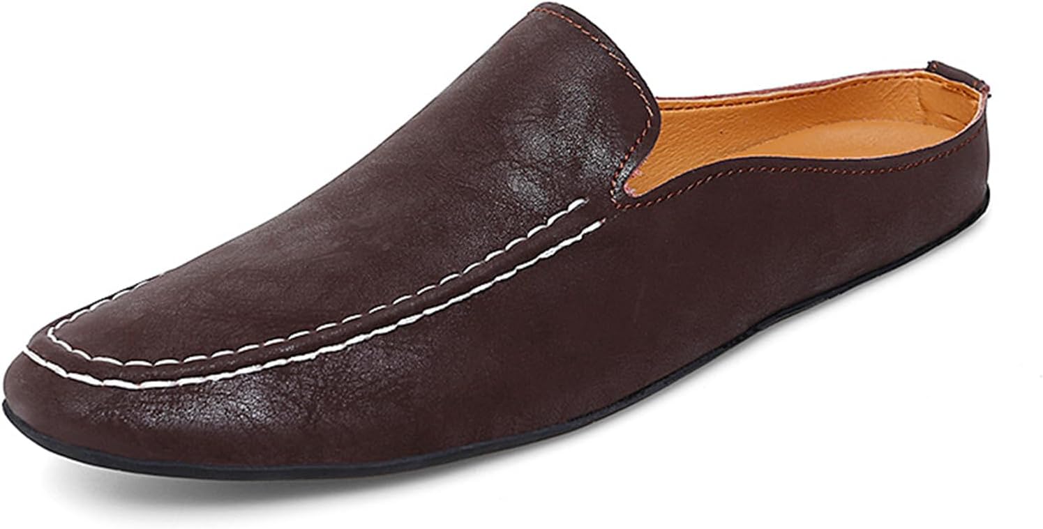 Мужские ручные сабо-мюли ENJGU, классический круглый носок, без пятки, на липучке, противоскользящие кожаные тапочки, дышащие, удобные, мягкие повседневные лоферы, коричневый
Мужские ручные сабо-мюли ENJGU, классический круглый носок, без пятки, на липучке, противоскользящие кожаные тапочки, дышащие, удобные, мягкие повседневные лоферы, коричневый