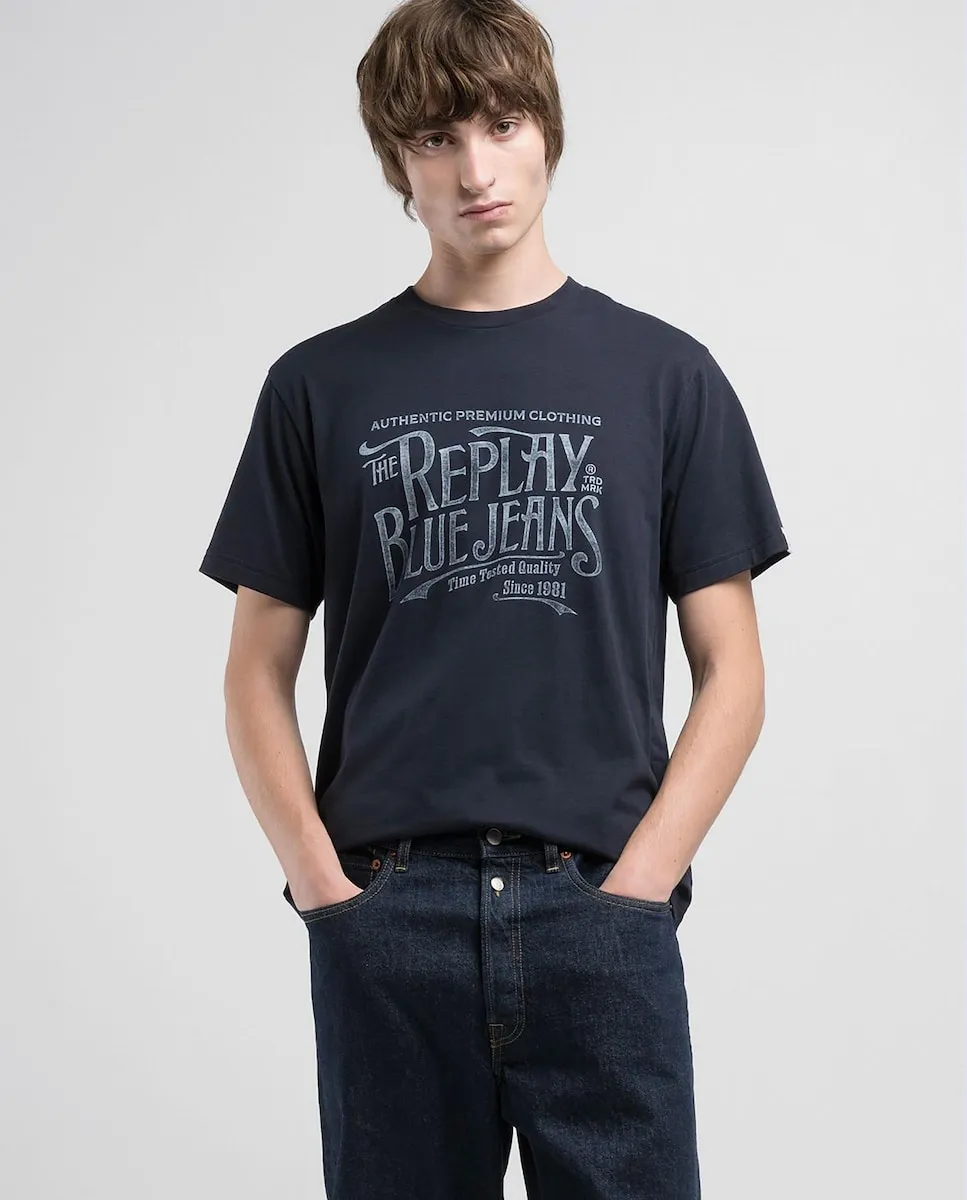 Футболка мужская с короткими рукавами и круглым вырезом Replay, тёмно-синий
Футболка мужская с короткими рукавами и круглым вырезом Replay, тёмно-синий