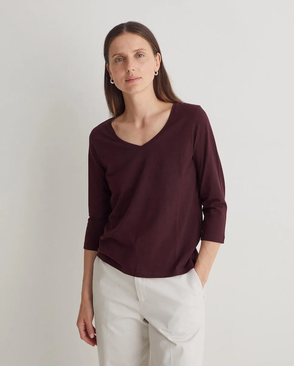 Женская футболка с рукавом три четверти и V-образным вырезом Yerse, темно-коричневый
Женская футболка с рукавом три четверти и V-образным вырезом Yerse, темно-коричневый