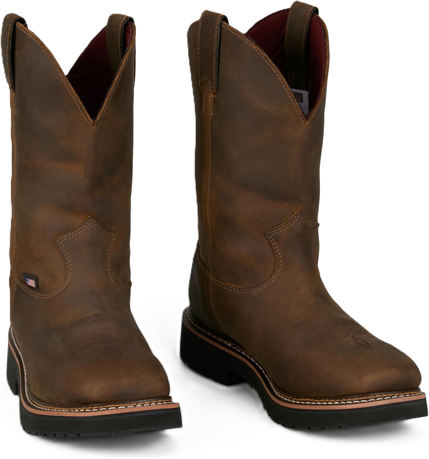 Мужские кожаные вестерн-бутсы Justin Ames 11 Billings 11 - коллекция Homeland - квадратный носок, водонепроницаемые, Hickory
Мужские кожаные вестерн-бутсы Justin Ames 11 Billings 11 - коллекция Homeland - квадратный носок, водонепроницаемые, Hickory