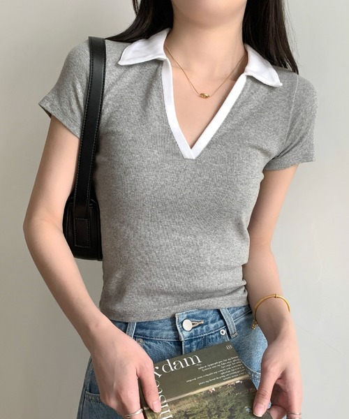 Топ с короткими рукавами и V-образным вырезом, рубчик 2ly2, серый
Топ с короткими рукавами и V-образным вырезом, рубчик 2ly2, серый