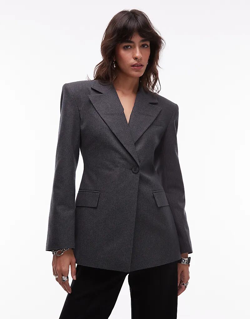 Блейзер ASOS DESIGN с высокой линией талии в серую клетку
Блейзер ASOS DESIGN с высокой линией талии в серую клетку