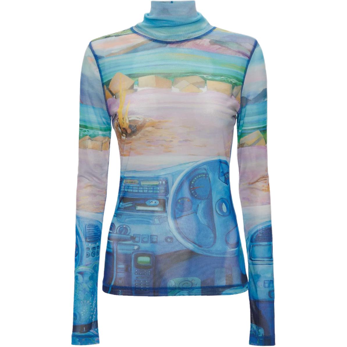 Футболка с принтом и воротником-стойкой JW Anderson, синий/мультиколор
Футболка с принтом и воротником-стойкой JW Anderson, синий/мультиколор