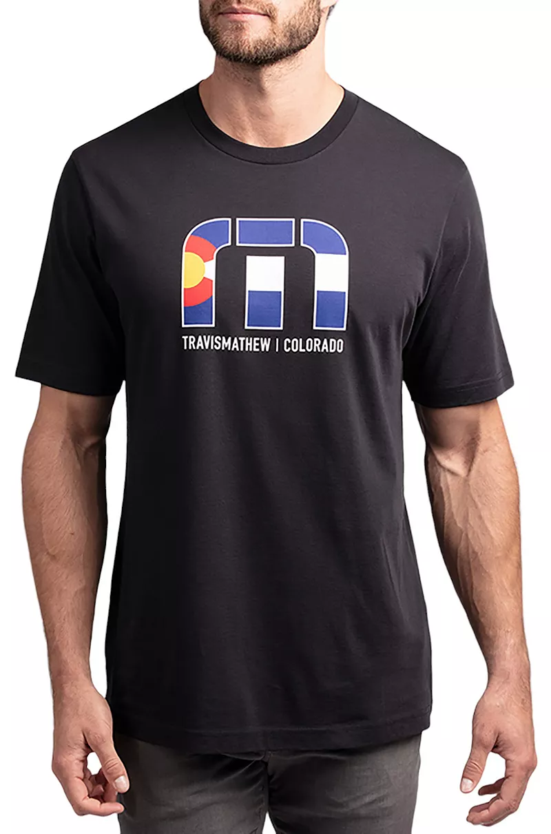 Мужская футболка для гольфа TravisMathew Red Rocks 2.0 CO State с графическим рисунком, черный
Мужская футболка для гольфа TravisMathew Red Rocks 2.0 CO State с графическим рисунком, черный