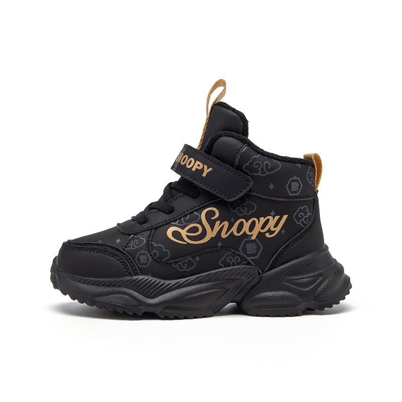 SNOOPY Нескользящие и износостойкие теплые высокие детские кроссовки для бега, черные
SNOOPY Нескользящие и износостойкие теплые высокие детские кроссовки для бега, черные