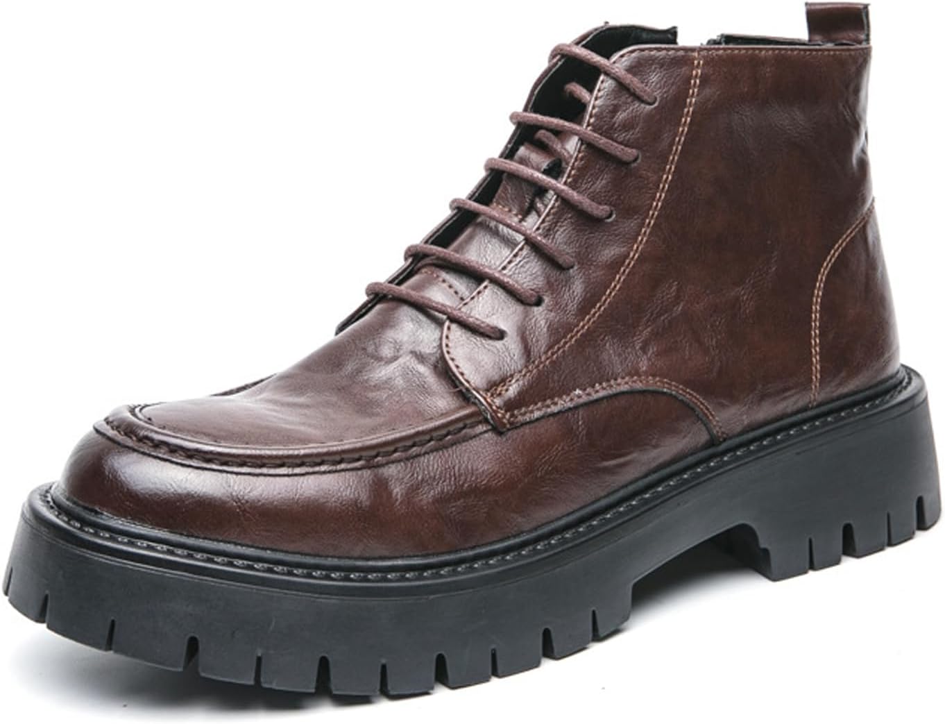 Мужские короткие ботинки на платформе из кожи с текстурой, с боковой молнией, винтажный дизайн, круглый носок, рифленая подошва, нескользящие, шнуровка, рабочие, формальные, мотоциклетные ботильоны Nelsbrex, коричневый
Мужские короткие ботинки на платформе из кожи с текстурой, с боковой молнией, винтажный дизайн, круглый носок, рифленая подошва, нескользящие, шнуровка, рабочие, формальные, мотоциклетные ботильоны Nelsbrex, коричневый