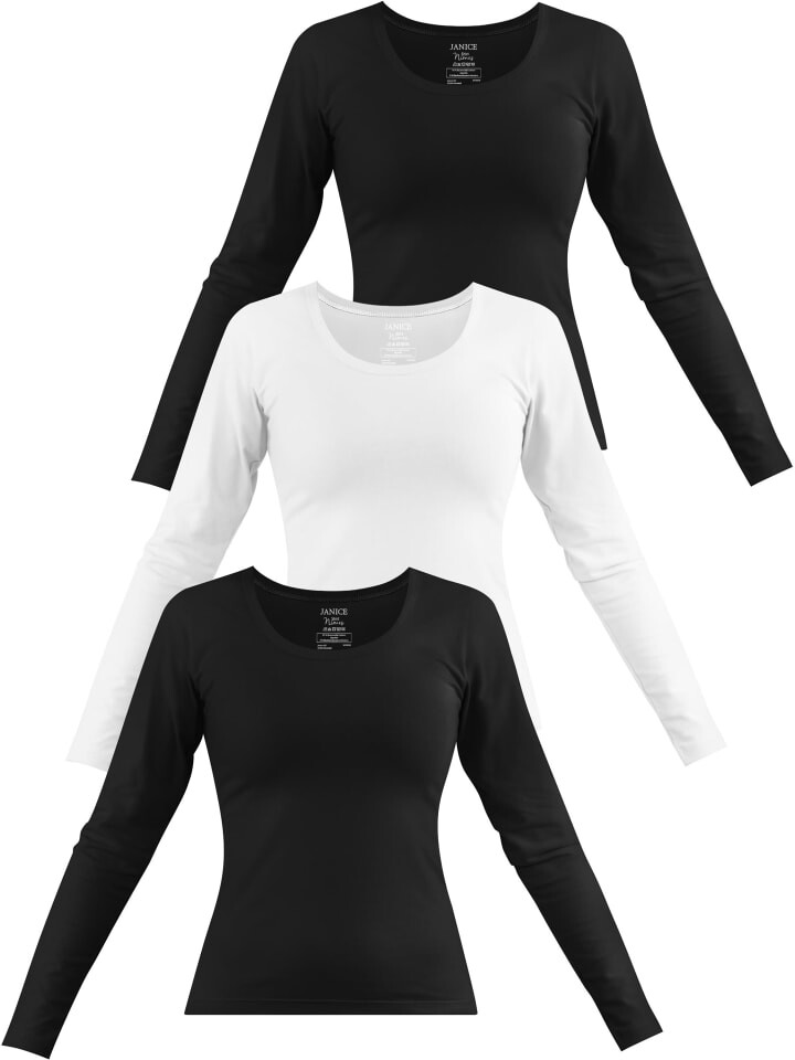 Лонгслив Janice 3 x Damen Langarmshirt Nimes, цвет Schwarz/Weiß/Schwarz
Лонгслив Janice 3 x Damen Langarmshirt Nimes, цвет Schwarz/Weiß/Schwarz