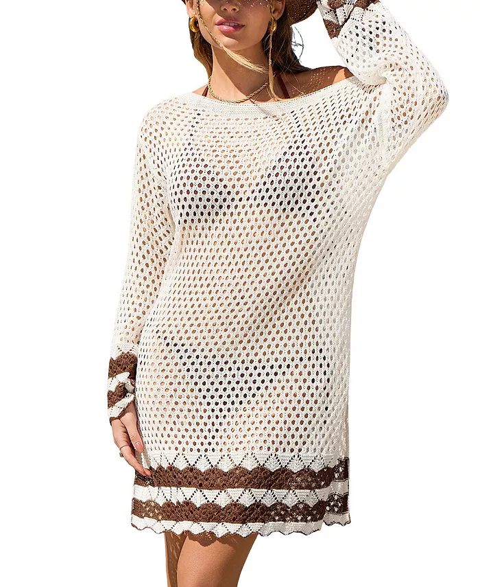 Женское пляжное мини-платье в полоску бежевого цвета с принтом песочного цвета Cupshe, белый
Женское пляжное мини-платье в полоску бежевого цвета с принтом песочного цвета Cupshe, белый