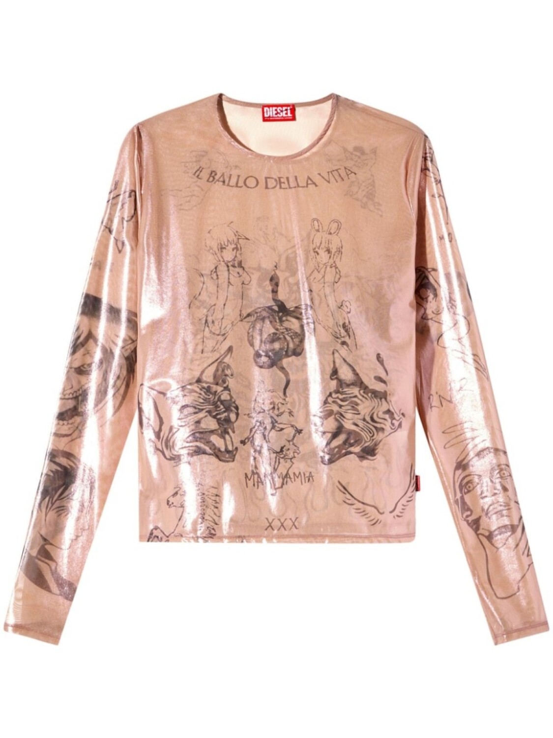 Топ Diesel x Damiano David T-Claude-DD, розовый 
Топ Diesel x Damiano David T-Claude-DD, розовый