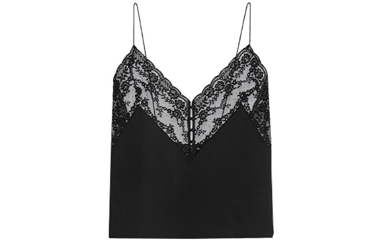 Топ женский Saint Laurent кружевной, черный 
Топ женский Saint Laurent кружевной, черный