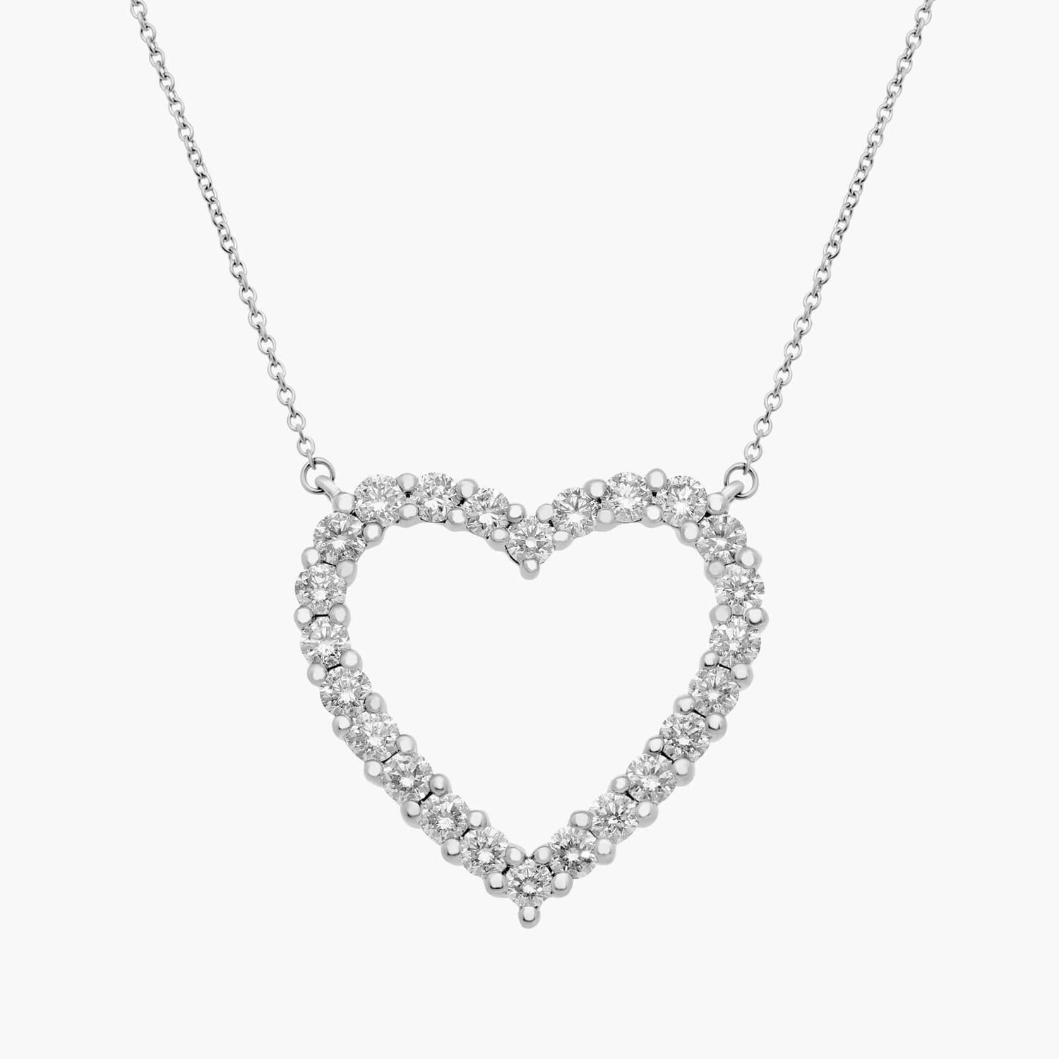 Ожерелье в форме сердца с бриллиантами из 14-каратного белого золота (2 карата) Blue Nile
Ожерелье в форме сердца с бриллиантами из 14-каратного белого золота (2 карата) Blue Nile