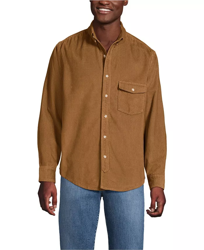 Мужская рубашка из широкого вельвета с длинными рукавами Lands' End, загар/бежевый
Мужская рубашка из широкого вельвета с длинными рукавами Lands' End, загар/бежевый