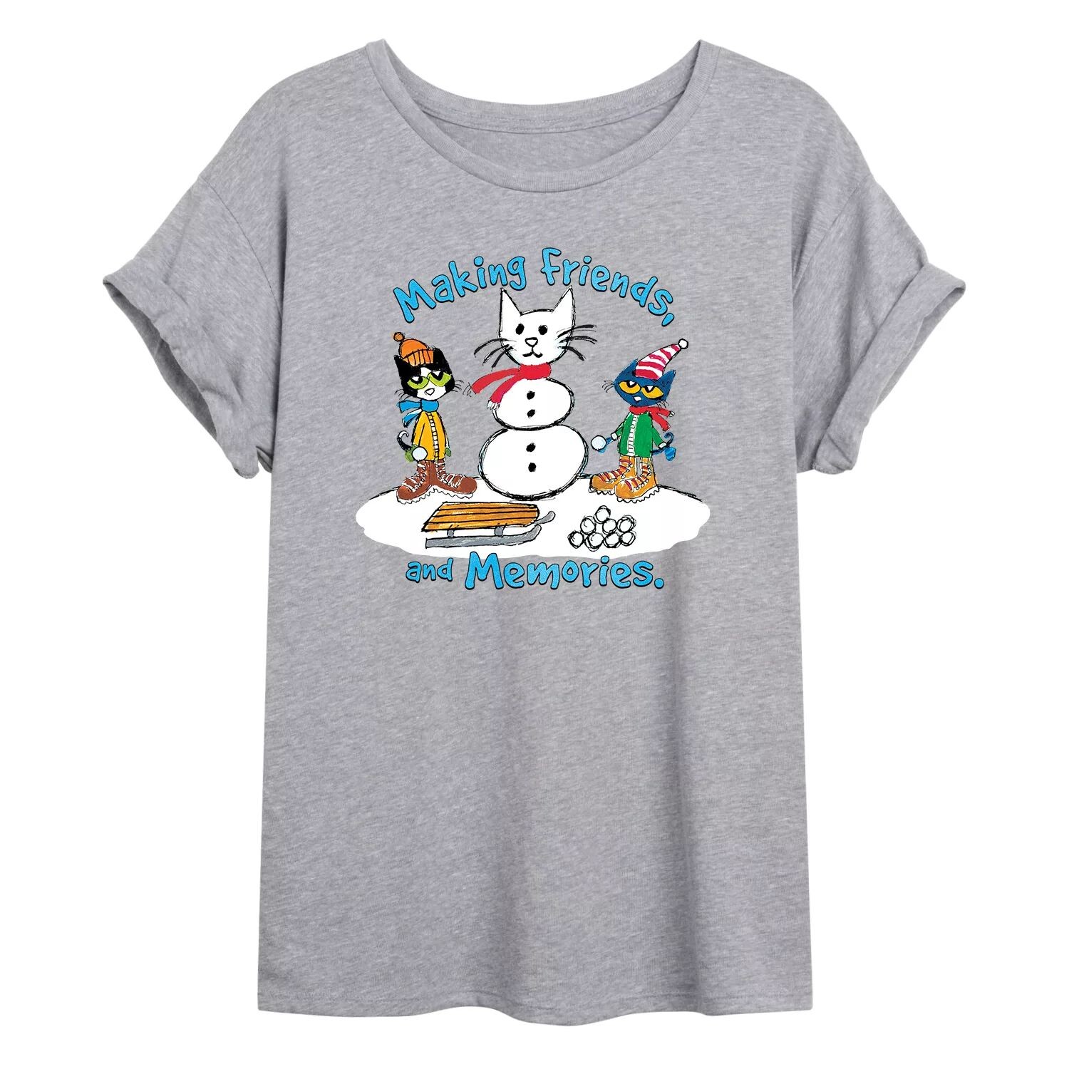 Футболка большого размера с рисунком Snow Cat Pete The Cat "Making Friends" Licensed Character
Футболка большого размера с рисунком Snow Cat Pete The Cat "Making Friends" Licensed Character