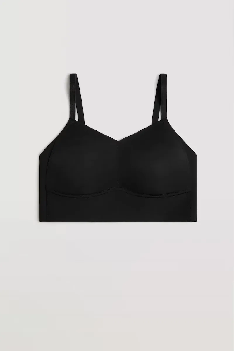 Комфортный бюстгальтер без косточек с набивкой Бесшовные с невидимой и термофиксированной отделкой Ysabel Mora, черный 
Комфортный бюстгальтер без косточек с набивкой Бесшовные с невидимой и термофиксированной отделкой Ysabel Mora, черный