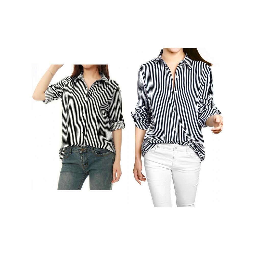 2 упаковки женских рубашек с отворотами и длинными рукавами на пуговицах и воротником с лацканами ALLEGRA K, цвет Black Dark Blue
2 упаковки женских рубашек с отворотами и длинными рукавами на пуговицах и воротником с лацканами ALLEGRA K, цвет Black Dark Blue