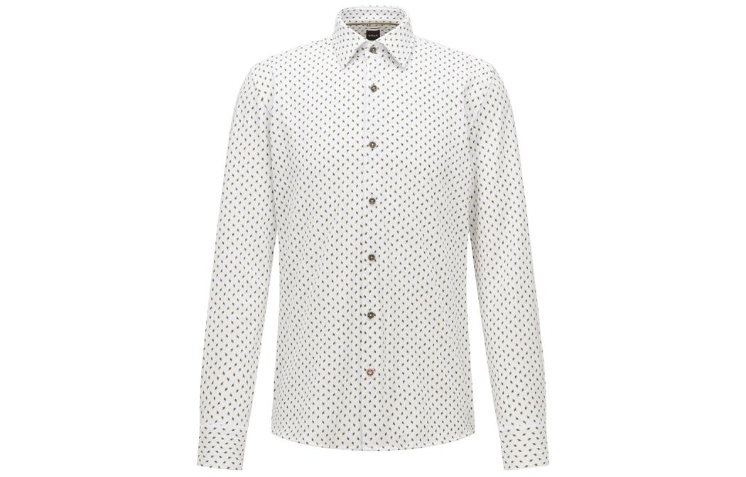 Hugo Boss Мужская рубашка белого цвета средней толщины
Hugo Boss Мужская рубашка белого цвета средней толщины