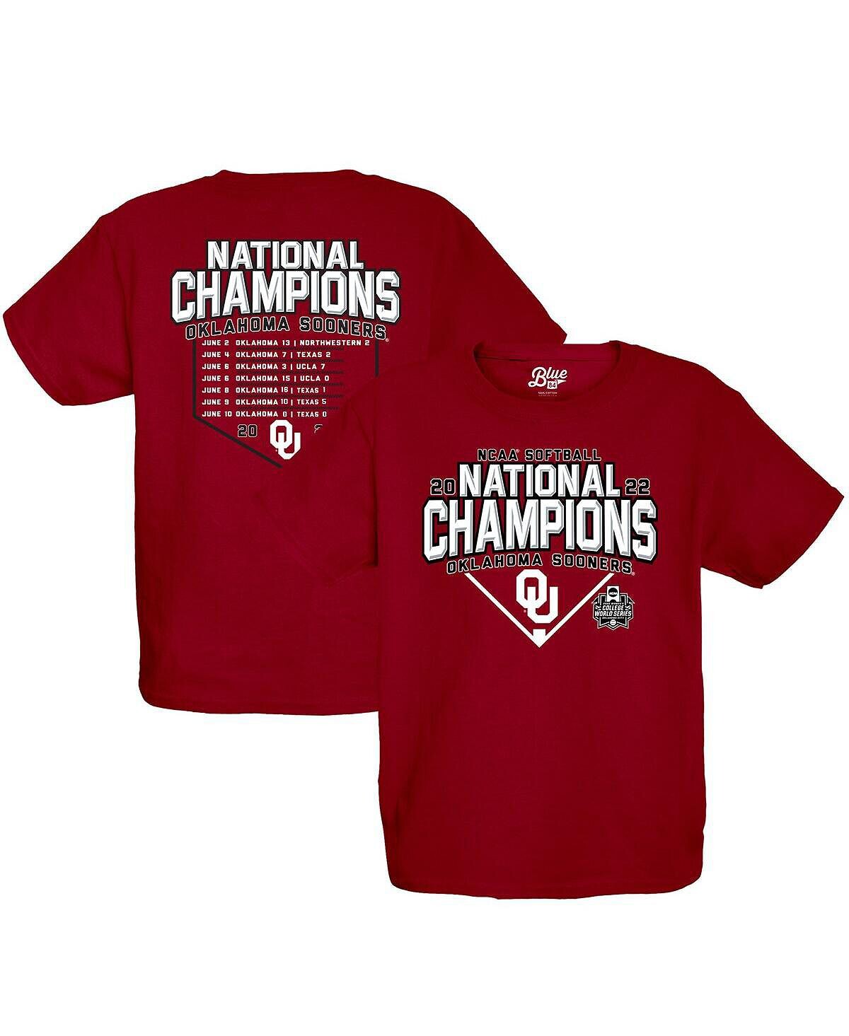 Футболка Big Boys Crimson Oklahoma Earlys 2022 NCAA по софтболу, женская футболка чемпионов Мировой серии колледжей, расписание соревнований по базовому пути Blue 84
Футболка Big Boys Crimson Oklahoma Earlys 2022 NCAA по софтболу, женская футболка чемпионов Мировой серии колледжей, расписание соревнований по базовому пути Blue 84