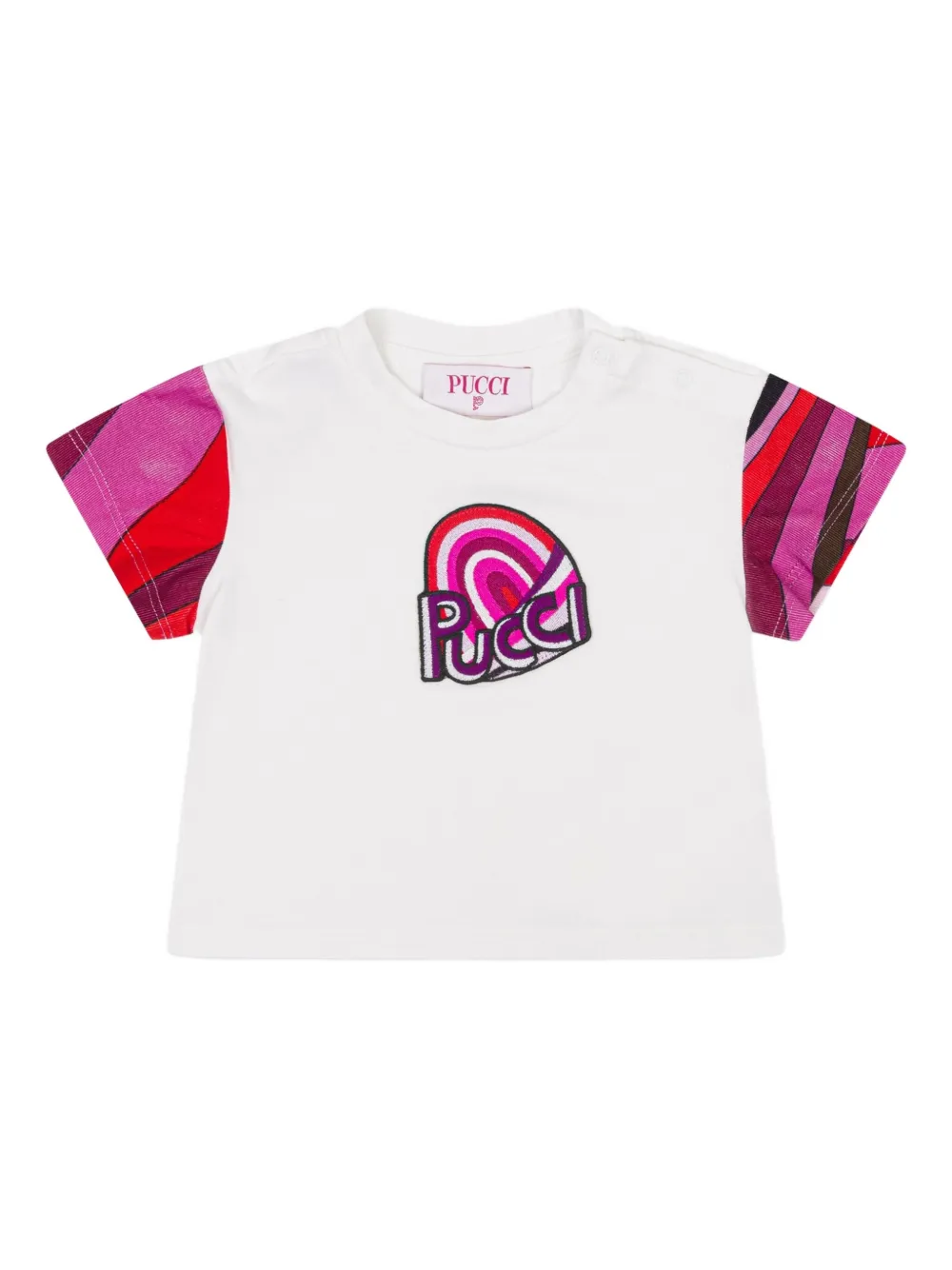 Топ с нашивками на рукавах Pucci Junior, белый
Топ с нашивками на рукавах Pucci Junior, белый