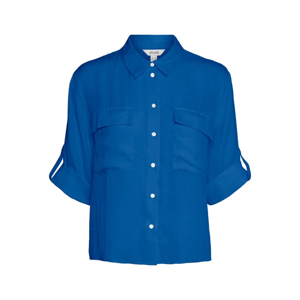 Рубашка Vero Moda Fabiana 3/4 sleeve, синий 
Рубашка Vero Moda Fabiana 3/4 sleeve, синий