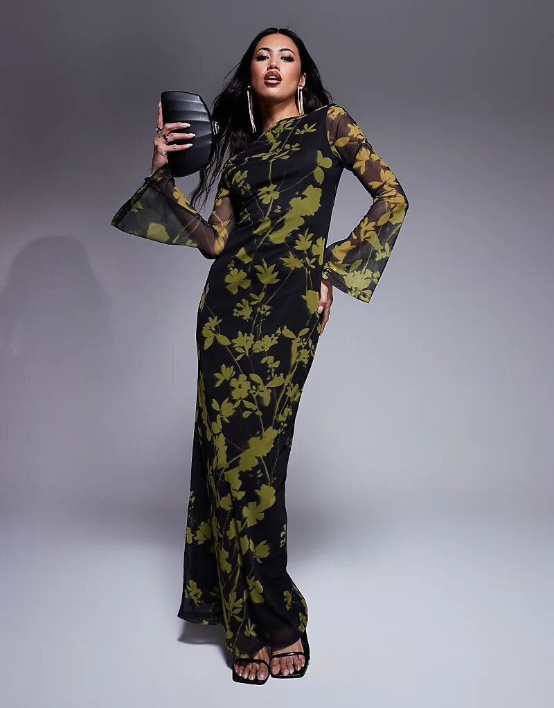 Платье макси с открытой спиной, цветочным принтом и рукавами-ангелами в зеленом и черном цвете ASOS DESIGN
Платье макси с открытой спиной, цветочным принтом и рукавами-ангелами в зеленом и черном цвете ASOS DESIGN