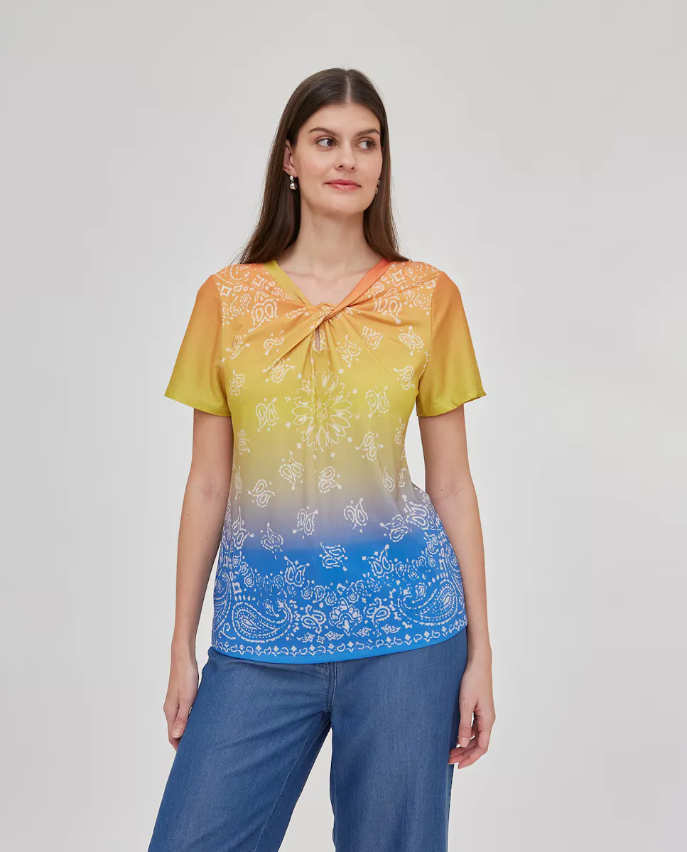 Женская футболка с эффектом градиента October, мультиколор
Женская футболка с эффектом градиента October, мультиколор