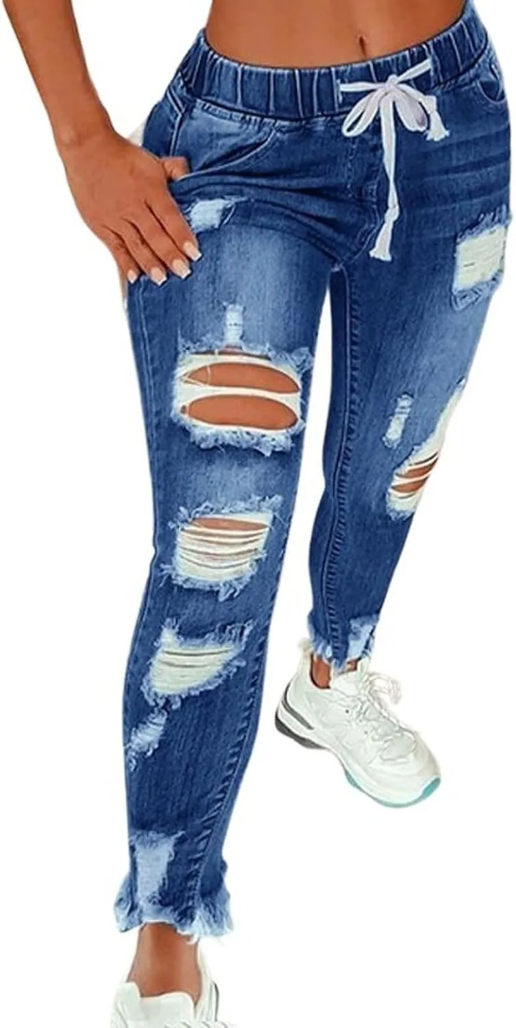 Женские джинсы Casual с потертостями и эластичным поясом Holajoy
Женские джинсы Casual с потертостями и эластичным поясом Holajoy