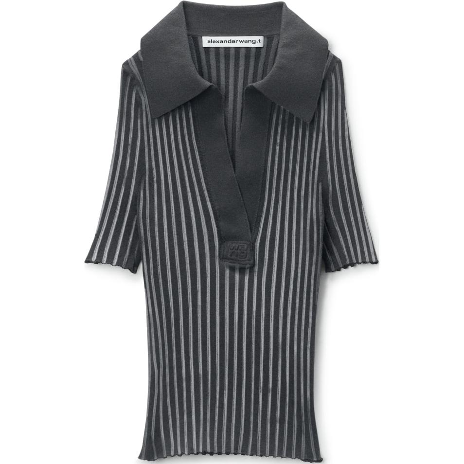 Обрезанная ребристая поло Alexander Wang, серый
Обрезанная ребристая поло Alexander Wang, серый