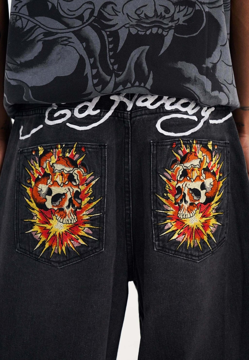 Расклешенные джинсы EXPLODING SKULL XXTRA Ed Hardy, черный 
Расклешенные джинсы EXPLODING SKULL XXTRA Ed Hardy, черный