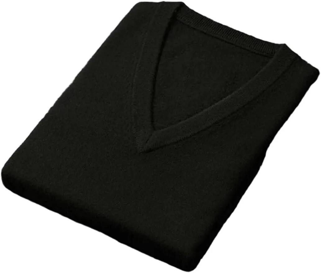 Мужской вязаный свитер с V-образным вырезом
Мужской вязаный свитер с V-образным вырезом