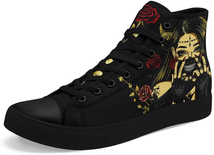 Женские/мужские модные высокие кеды на шнуровке AWSOLE с черепом, черные текстильные кроссовки, нескользящие, удобные для повседневной носки и прогулок
Женские/мужские модные высокие кеды на шнуровке AWSOLE с черепом, черные текстильные кроссовки, нескользящие, удобные для повседневной носки и прогулок