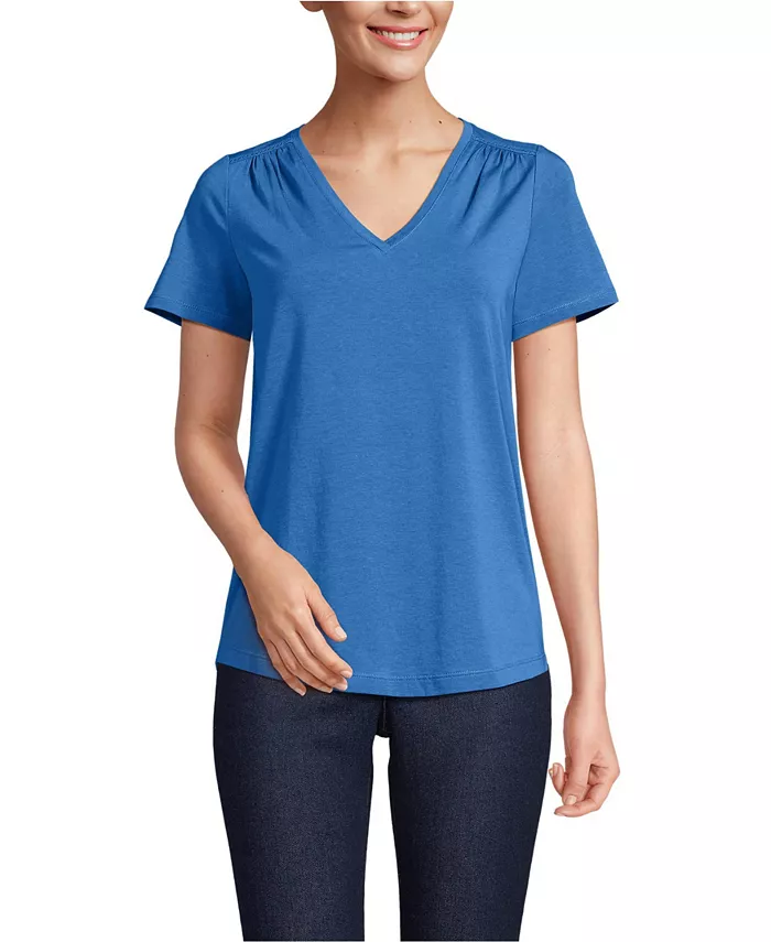 Женская футболка Petite из лёгкого джерси с коротким рукавом и присборенными плечами Lands' End, синий
Женская футболка Petite из лёгкого джерси с коротким рукавом и присборенными плечами Lands' End, синий