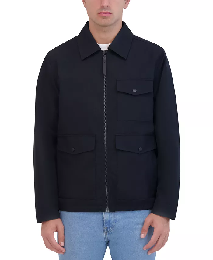 Мужская легкая текстурированная утилитарная куртка из полиэстера Robert Graham, черный 
Мужская легкая текстурированная утилитарная куртка из полиэстера Robert Graham, черный