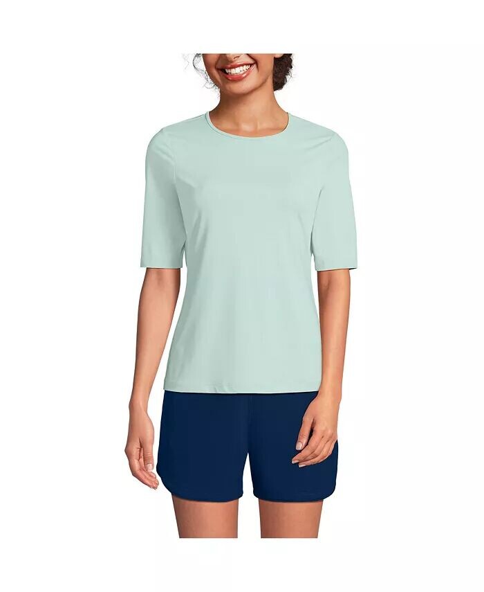 Женская футболка для плавания с защитой от солнца UPF 50 с круглым вырезом Lands' End, зеленый
Женская футболка для плавания с защитой от солнца UPF 50 с круглым вырезом Lands' End, зеленый