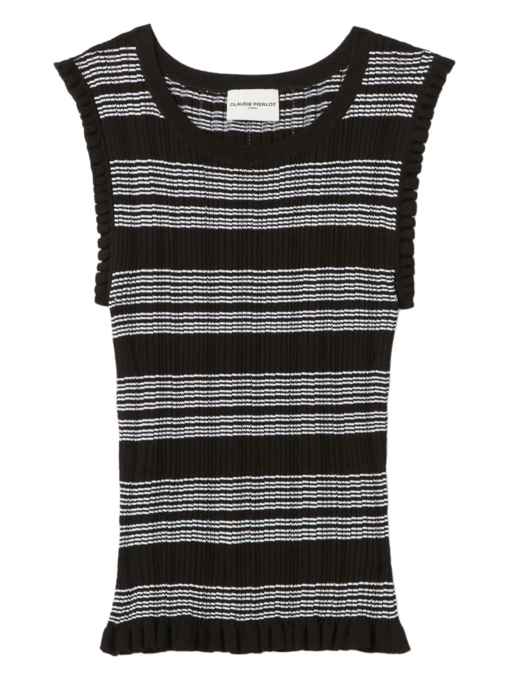Полосатый топ с оборками Claudie Pierlot, черный
Полосатый топ с оборками Claudie Pierlot, черный