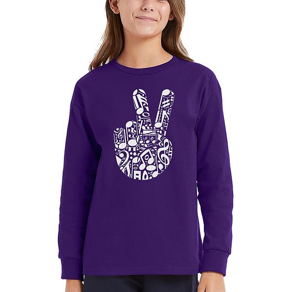 Футболка с длинным рукавом Peace finger notes для девочек La Pop Art, Purple
Футболка с длинным рукавом Peace finger notes для девочек La Pop Art, Purple