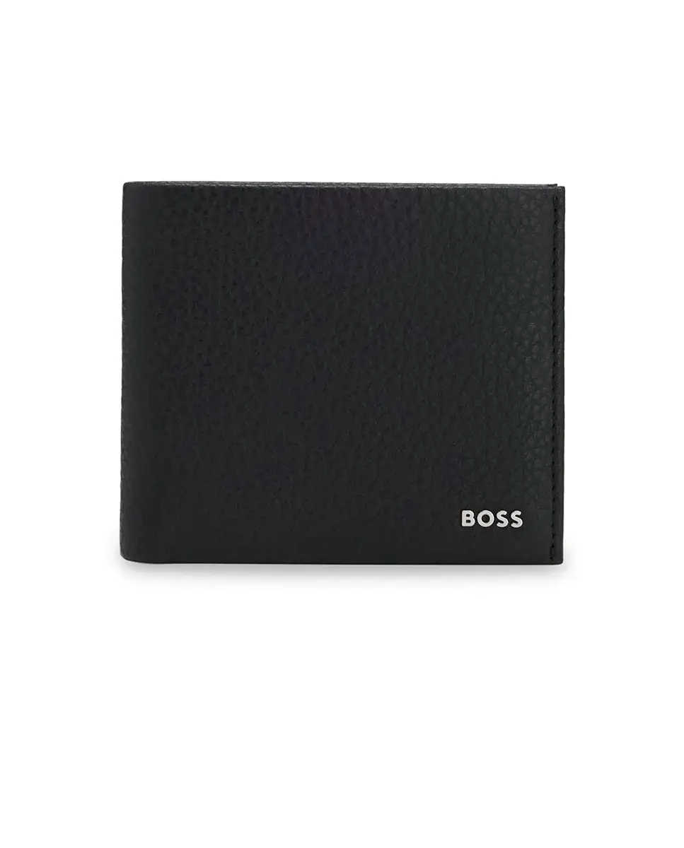 Складной кошелек из зернистой кожи с отполированными буквами логотипа для мужчин Boss, черный
Складной кошелек из зернистой кожи с отполированными буквами логотипа для мужчин Boss, черный