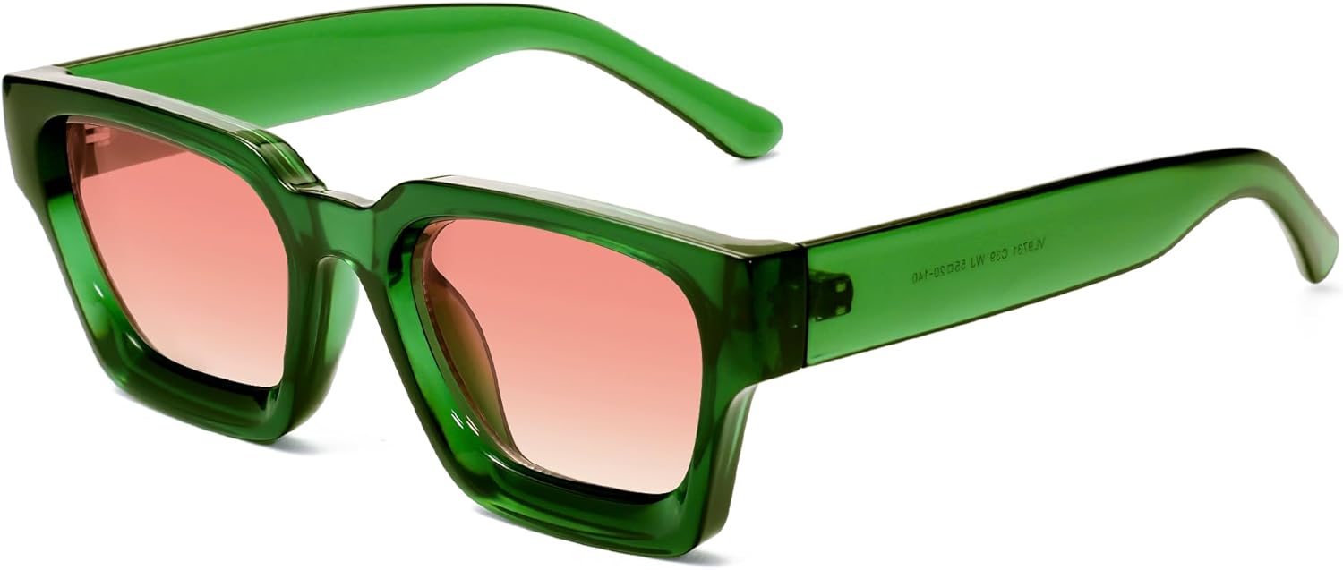 Солнцезащитные очки VANLINKER квадратной формы для мужчин и женщин, ретро-стиль, массивные прямоугольные, защита от УФ-излучения UV400, VL9731, C40-gradient Pink Lens/Green Frame
Солнцезащитные очки VANLINKER квадратной формы для мужчин и женщин, ретро-стиль, массивные прямоугольные, защита от УФ-излучения UV400, VL9731, C40-gradient Pink Lens/Green Frame