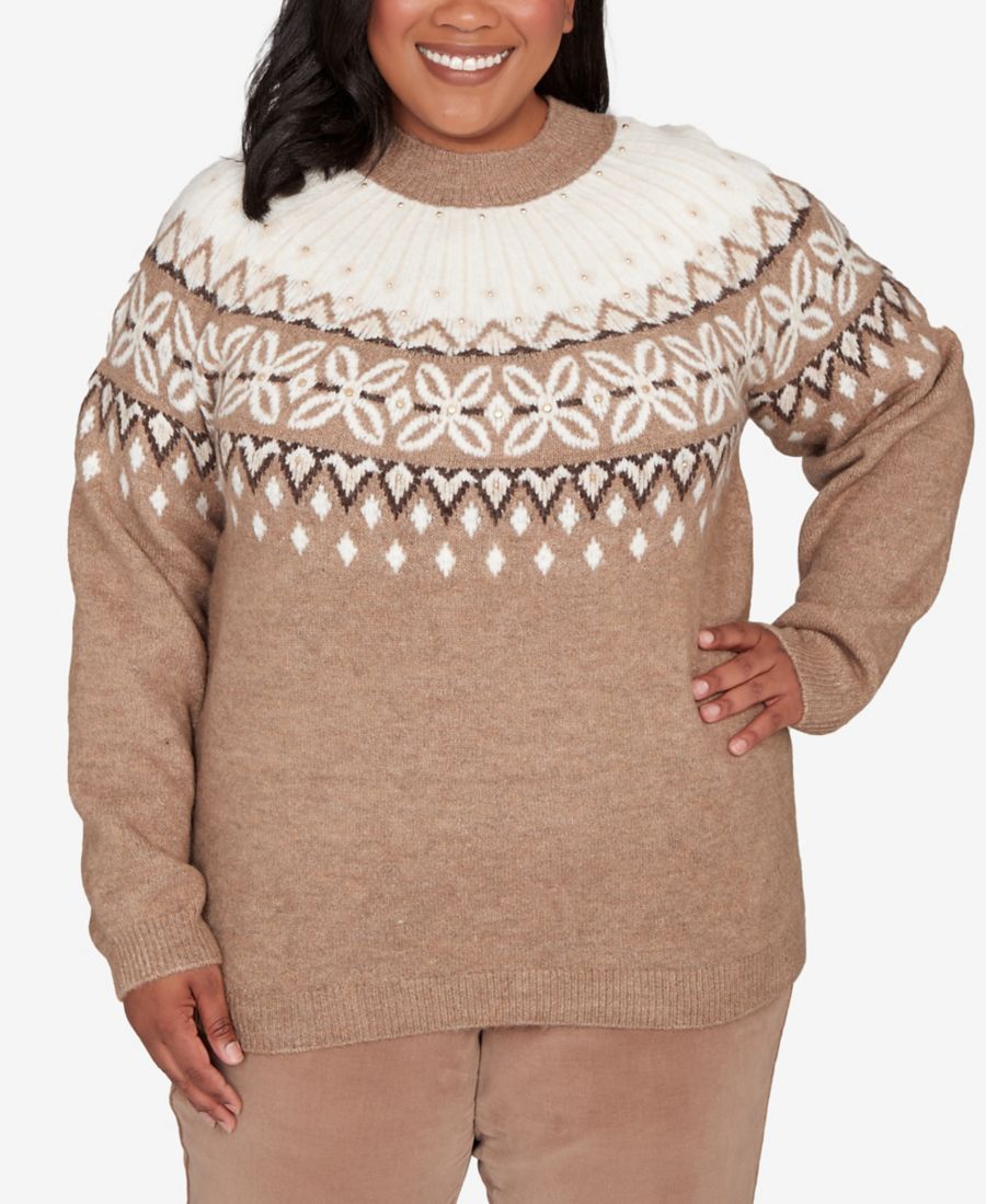 Венский свитер большого размера в стиле Fair Isle с золотыми заклепками Alfred Dunner, Mocha
Венский свитер большого размера в стиле Fair Isle с золотыми заклепками Alfred Dunner, Mocha