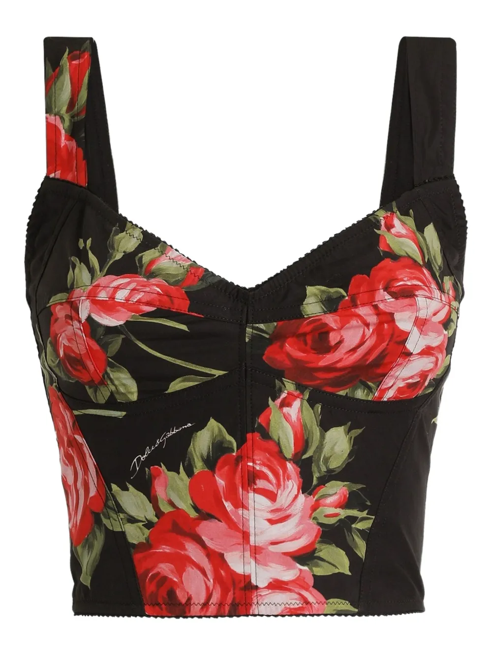 Топ с цветочным принтом Dolce & Gabbana, черный
Топ с цветочным принтом Dolce & Gabbana, черный